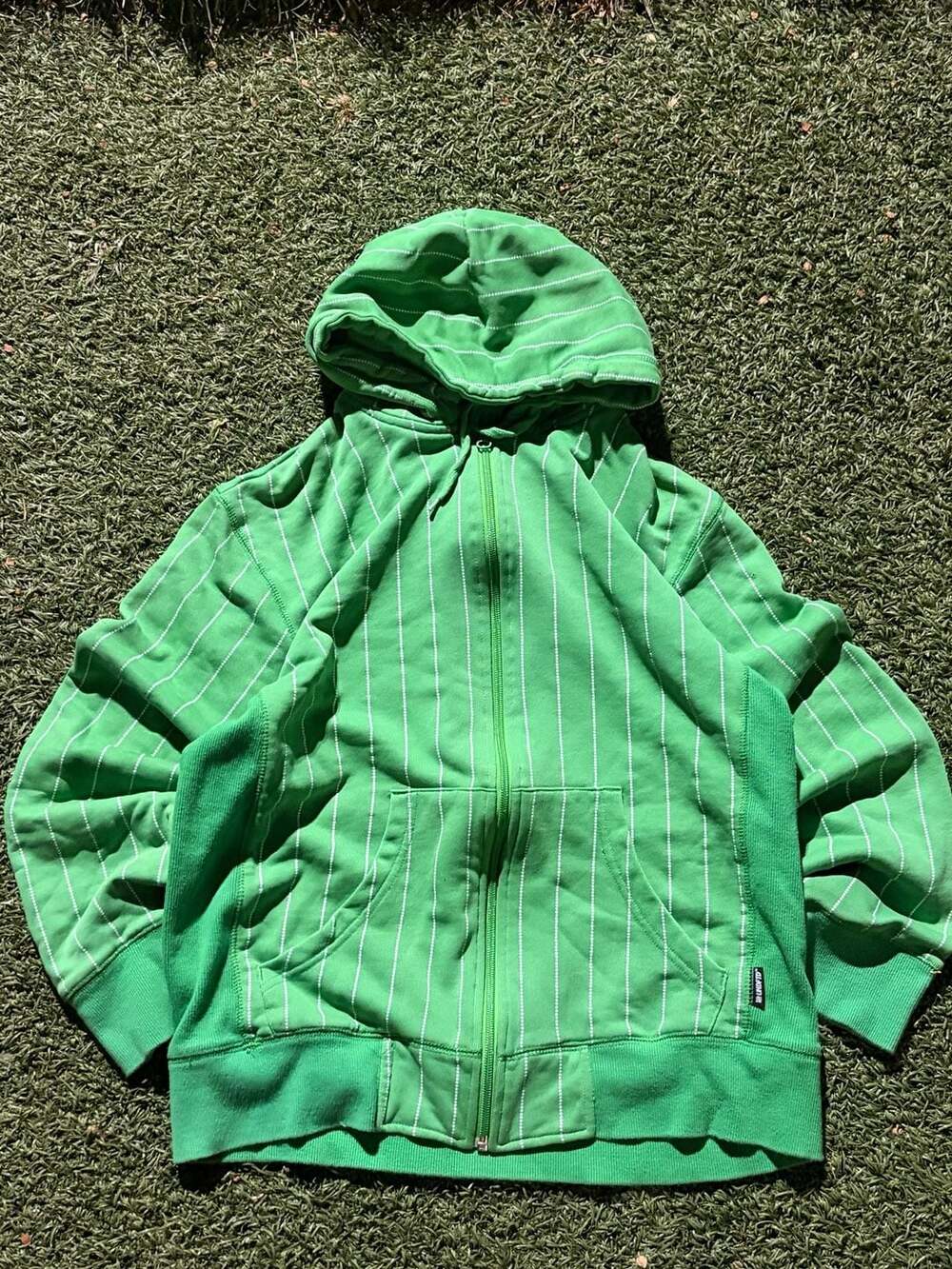 Undefeated Men's Green Pinstripe Full Zip Hoodie